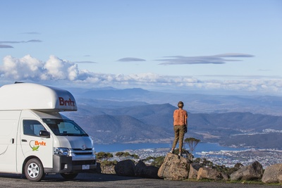 Mount Wellington  Tasmanien med Britz autocamper