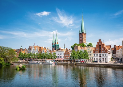 Hansestaden Lübeck i Nordtyskland