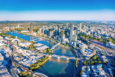 Udsigt ud over Brisbane, Queensland