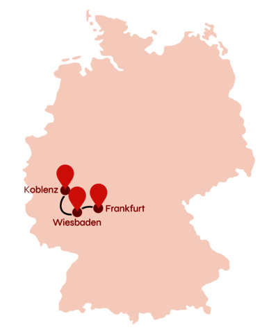 Tyskland kort - Embrace Nature 2025 - Natur i og omkring Frankfurt, Wiesbaden og Koblenz