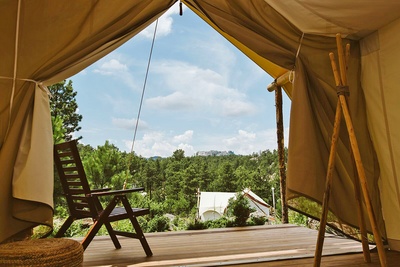 Glamping i Mount Rushmore - udsigt fra Suite