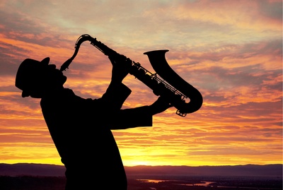 Jazzmusiker på saxofon i USA
