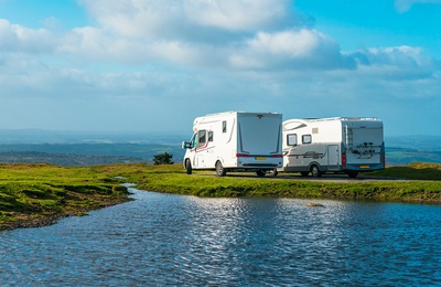 Autocamper i England - flot udsigt i Devon