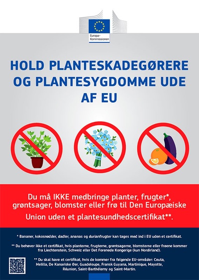 Hold planteskadegørende og plantesygdomme ude af EU - infoplakat