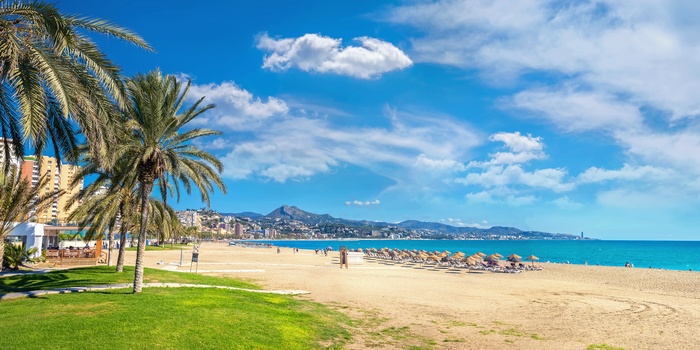 Malagueta strand, Malaga, Costa del Sol, Spanien