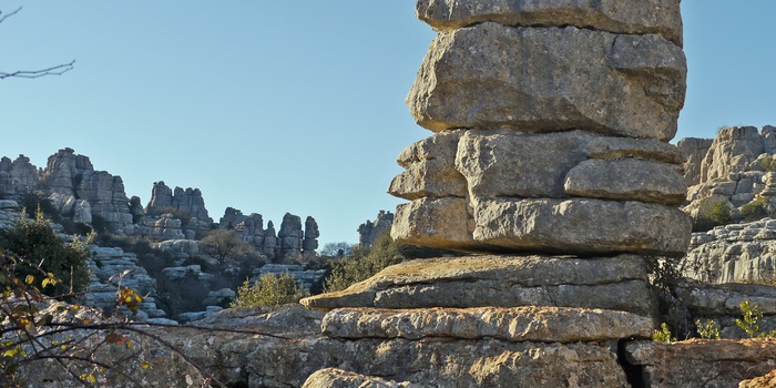 Klippeformationer i naturreservatet El Torcal, Andalusien