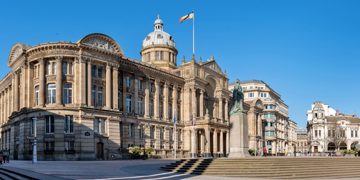 Rådhuset på Victoria Square i Birmingham, England