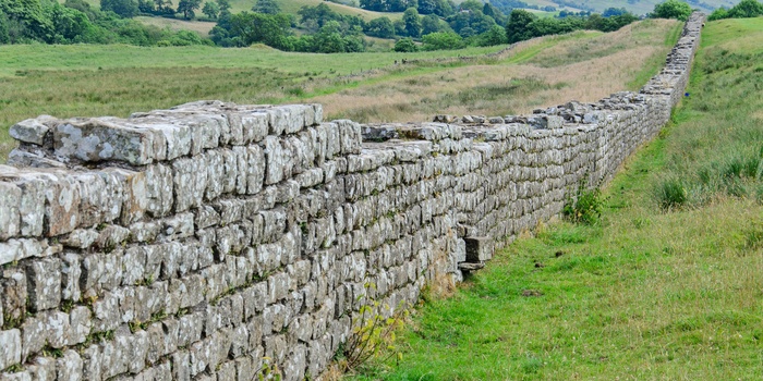 Hadrians Wall i Lake District, Cumbria i England