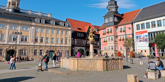 Eisenach Marktplatz, Thüringen i Midttyskland ©Christiane Würtenberger