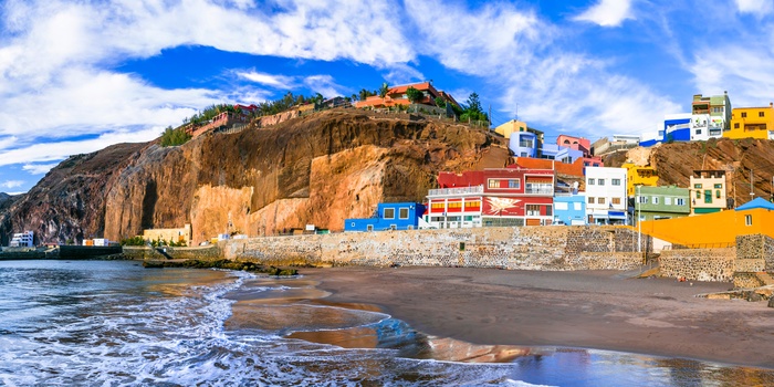 Kystbyen Puerto de Sardina på Gran Canaria