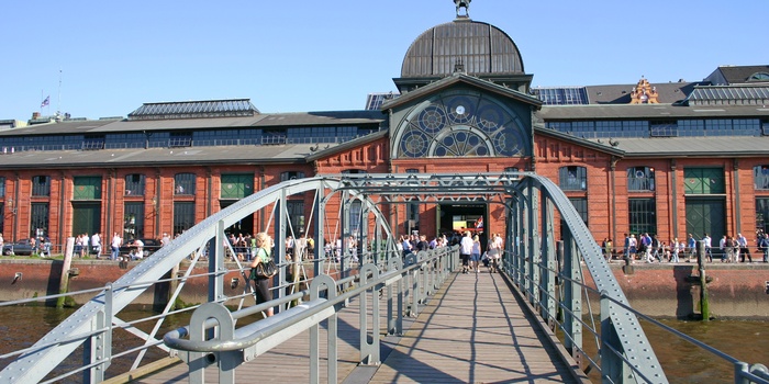 Fischmarkt i Hamburg, Tyskland