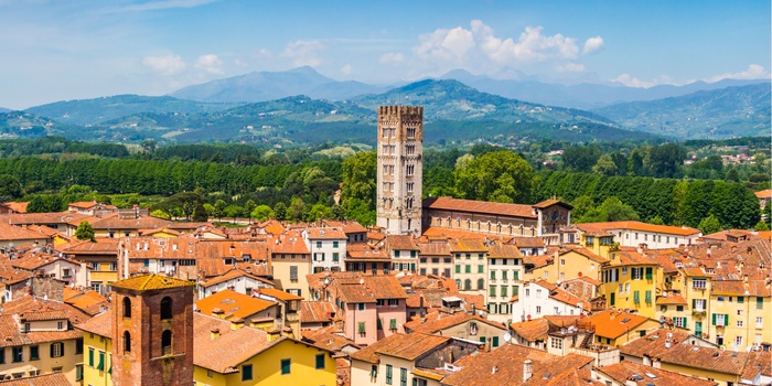 Middelalderbyen Lucca i Toscana, Midtitalien