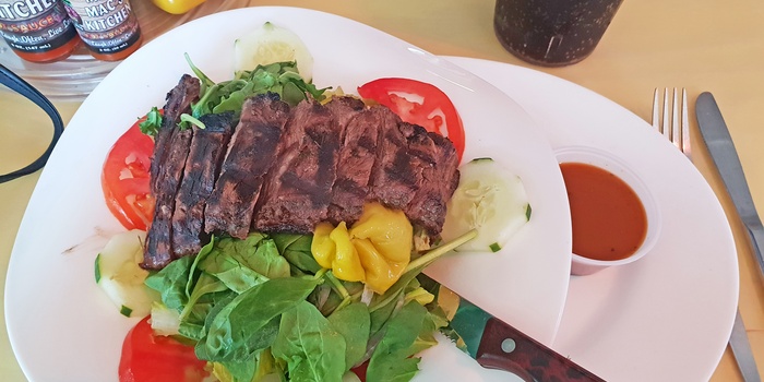 Churrasco Steak hos Mrs Marcs Kitchen i Key Largo, Florida