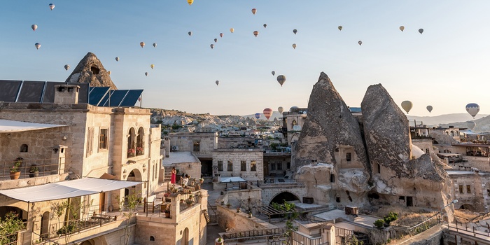 Luftballoner over Göreme i Kappadokien - Tyrkiet