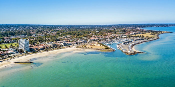 Lækker strand tæt på Melbourne, St. Kilda Beach - Australien