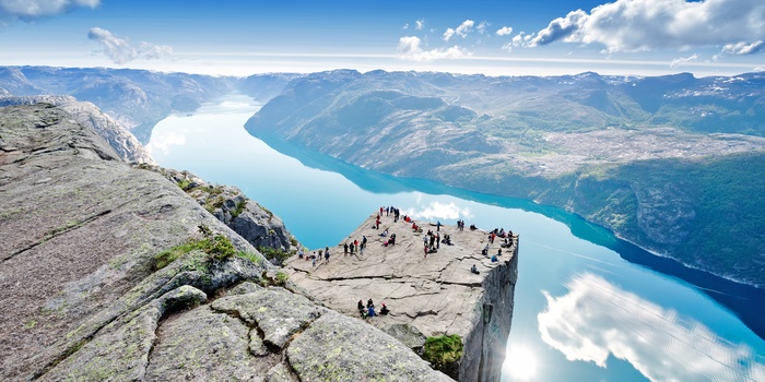 Udsigt til Preikestolen i Norge