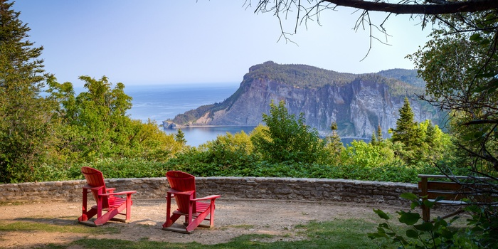 Udsigt mod Forillon National Park i Quebec i Canada