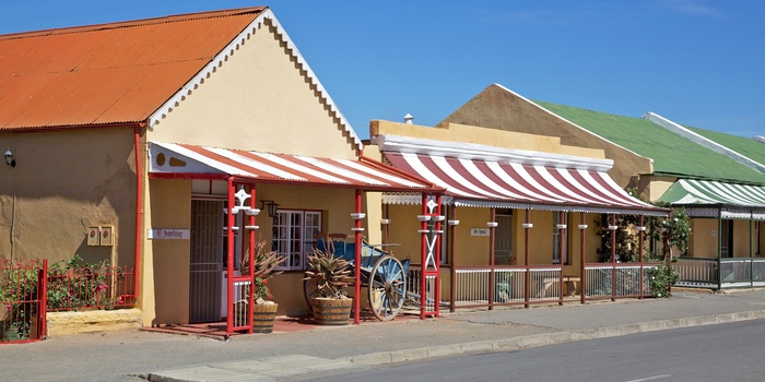 Byen Cradock og hotelbygningerne Die Tuishuis i Sydafrika