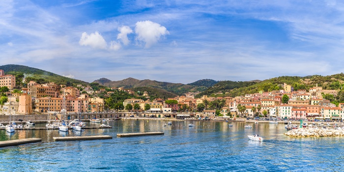 Rio Marina på øen Elba, Toscana i Italien