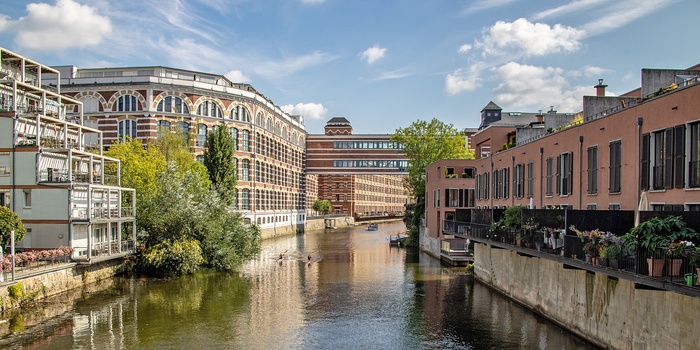 Floden Elster i Leipzig - Tyskland