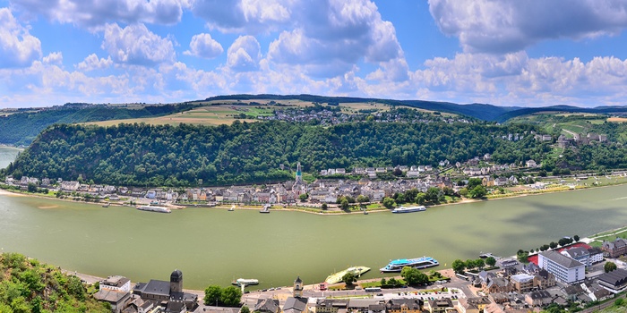 Loreley / Lorelei, en stor klippe ved floden Rhinen, Tyskland