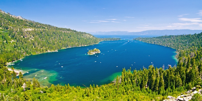 Udsigt til Emerald Bay og Lake Tahoe i det vestlige USA