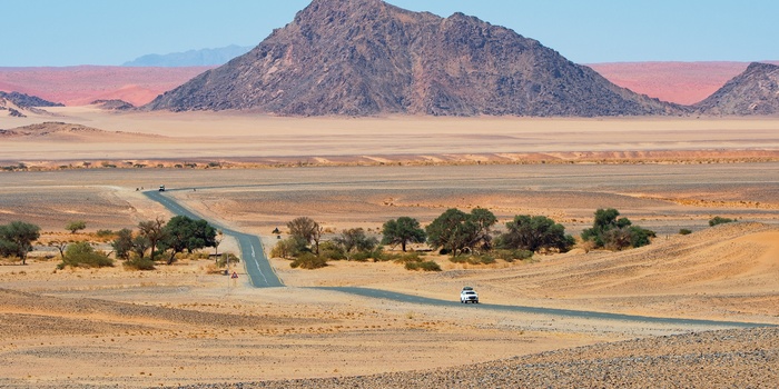 Vej gennem Namib-Naukluft National Park i Namibia