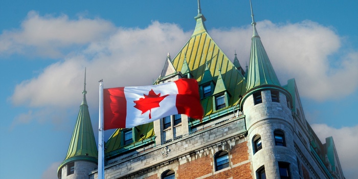 Frontenac slottet i Quebec City i det østlige Canada