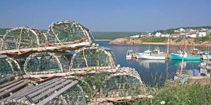 Cape Breton Island - lille fiskerleje på en lille ø i Nova Scotia