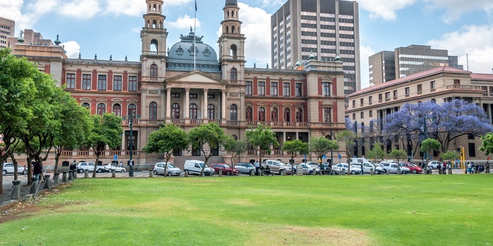 Church Square i Pretoria og justitspaladset, Sydafrika