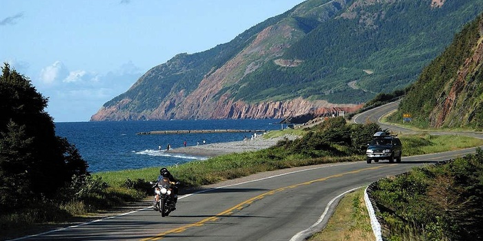 Landevej ved Nova Scotia i Canada