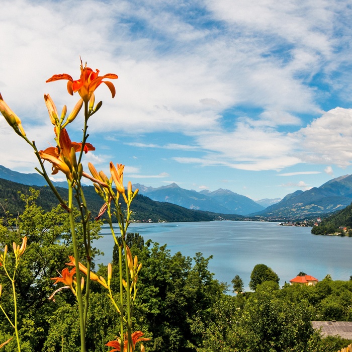 Søen Millsattersee nær Dellach i Kärnten, Østrig