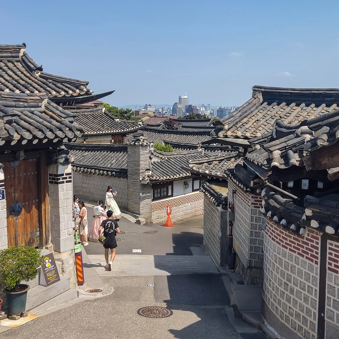 Bukchon Hanok Village i Seoul - Sydkorea