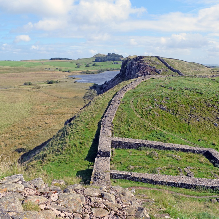 Hadrians Wall i Lake District, Cumbria i England