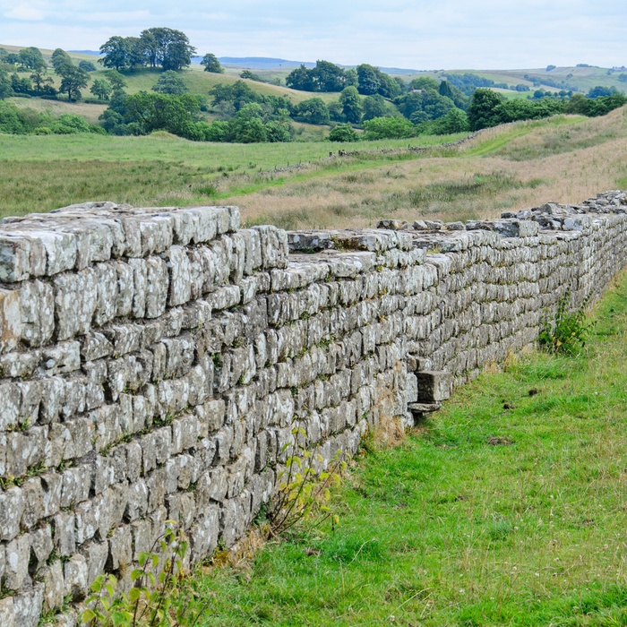 Hadrians Wall i Lake District, Cumbria i England