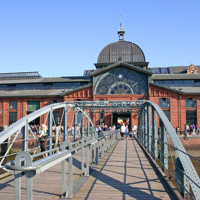 Fischmarkt i Hamburg, Tyskland