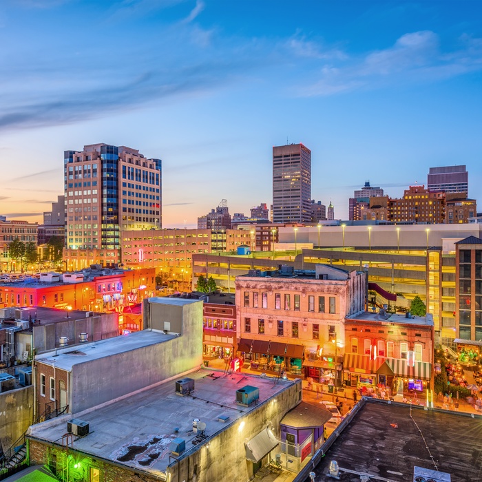 Beale Street om aftenen, Menphis i USA