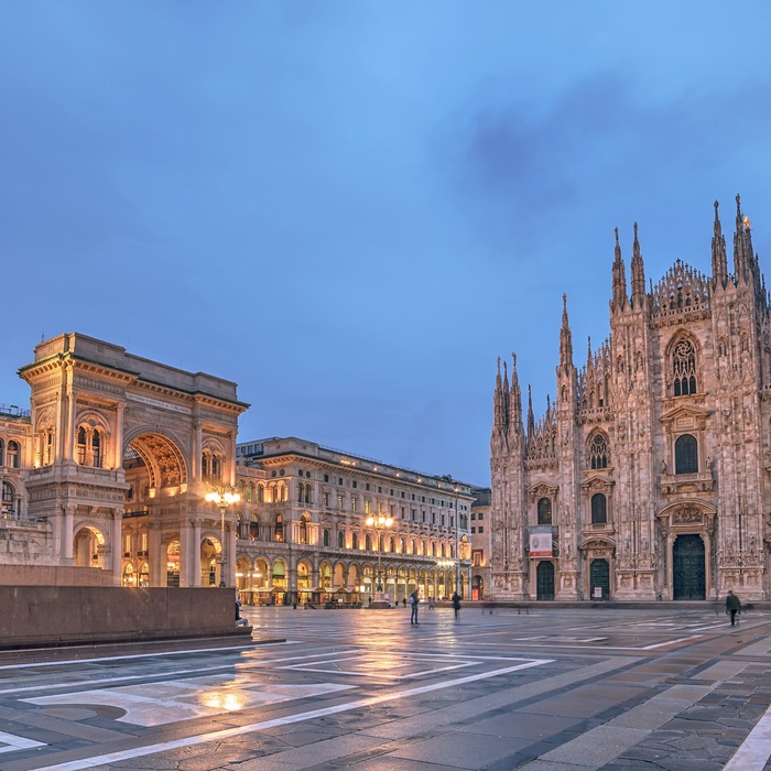 Milano - Piazza del Duomo om aftenen