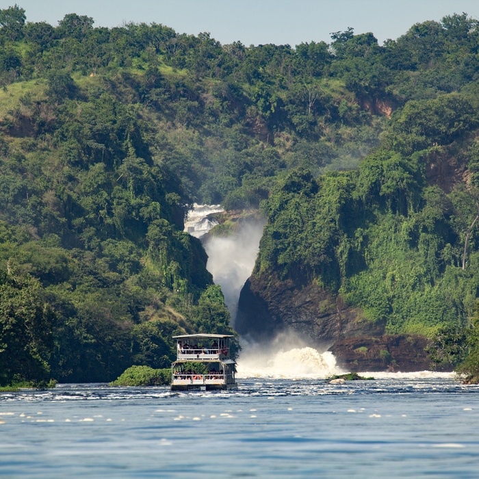 Bådtur til vandfald i Murchison Falls National Park - Uganda