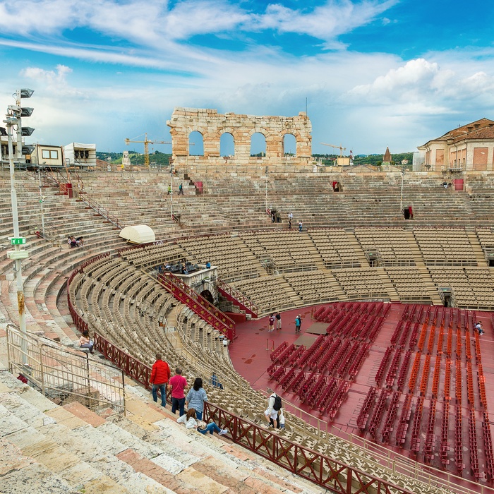 Arenaen i Colosseum, Verona i Norditalien