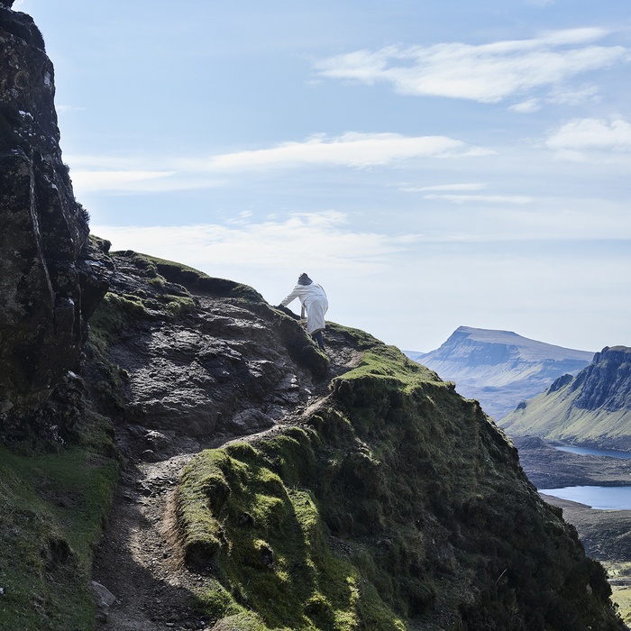 Vandring i The Quiraing på Isle of Skye, Skotland