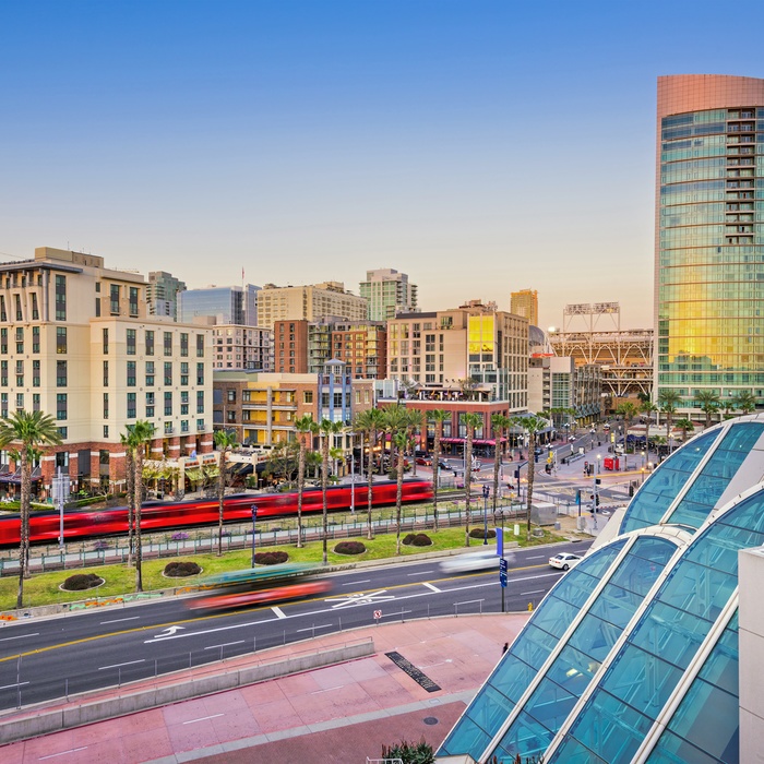 Gaslamp Quarter i downtown San Diego, Californien i USA