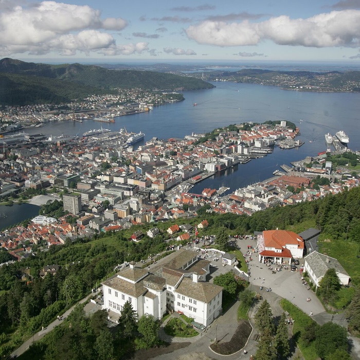 Udsigt over Bergen fra Fløyfjeldet