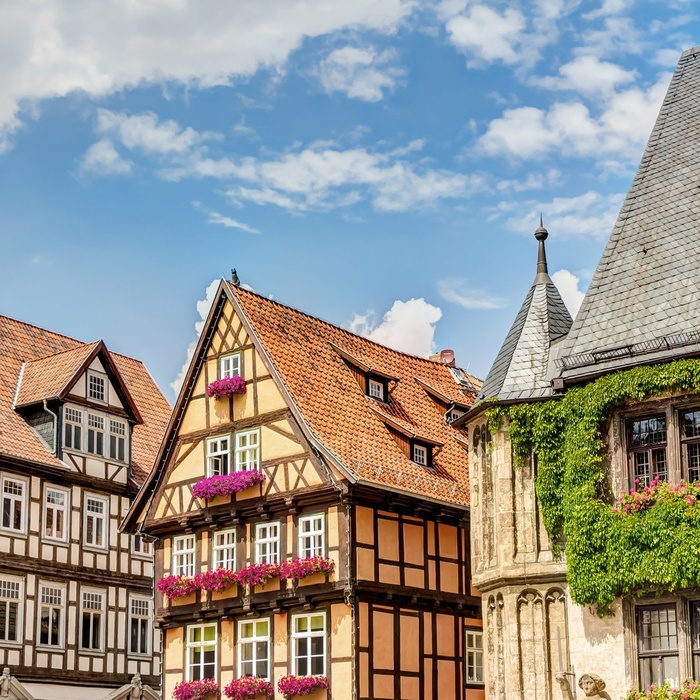 Smukke husfacader i Quedlinburg - Harzen