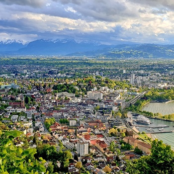 Byen Bregenz ved Bodensøen, Østrig