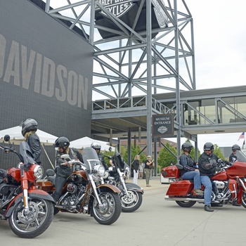 Motorcykelkørere Harley-Davidson Museum i Milwaukee - Foto: Harley-Davidson Museum