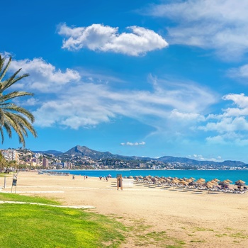Malagueta strand, Malaga, Costa del Sol, Spanien