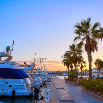 Marinaen i Alicante i solnedgang