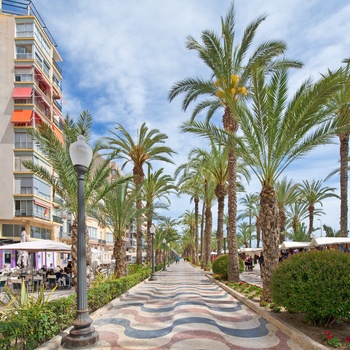 Promenaden Paseo de Explanada i Alicante, Spanien