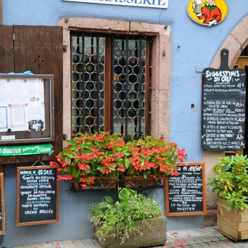 Hyggelig Winstub (restaurant) i Alsace, Frankrig